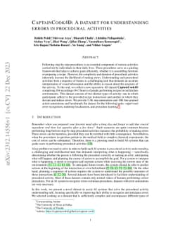 CaptainCook4D: A dataset for understanding errors in procedural
  activities