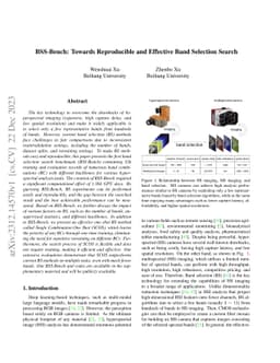 BSS-Bench: Towards Reproducible and Effective Band Selection Search
