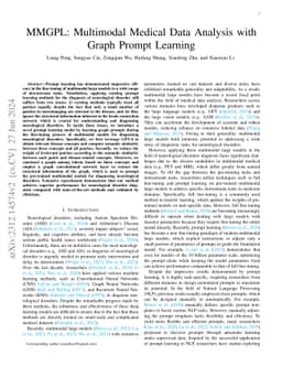 MMGPL: Multimodal Medical Data Analysis with Graph Prompt Learning