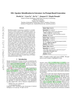 SIG: Speaker Identification in Literature via Prompt-Based Generation