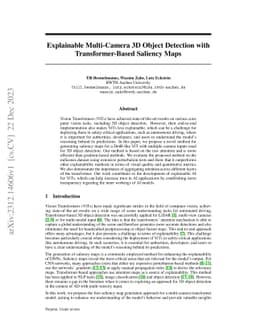 Explainable Multi-Camera 3D Object Detection with Transformer-Based
  Saliency Maps