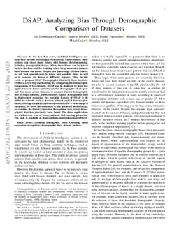 DSAP: Analyzing Bias Through Demographic Comparison of Datasets
