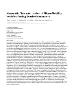 Kinematic Characterization of Micro-Mobility Vehicles During Evasive
  Maneuvers