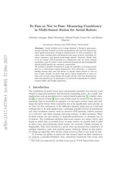 To Fuse or Not to Fuse: Measuring Consistency in Multi-Sensor Fusion for
  Aerial Robots