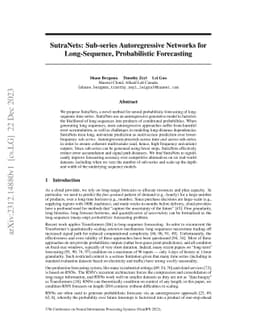 SutraNets: Sub-series Autoregressive Networks for Long-Sequence,
  Probabilistic Forecasting