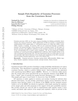 Sample Path Regularity of Gaussian Processes from the Covariance Kernel