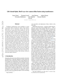 Lift-Attend-Splat: Bird's-eye-view camera-lidar fusion using
  transformers