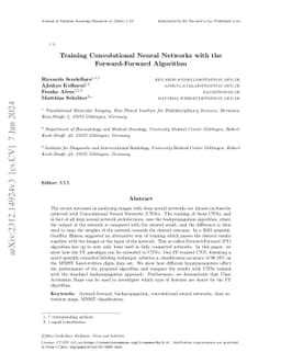 Training Convolutional Neural Networks with the Forward-Forward
  algorithm