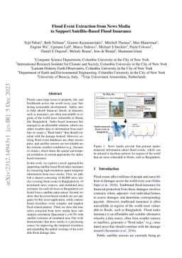 Flood Event Extraction from News Media to Support Satellite-Based Flood
  Insurance