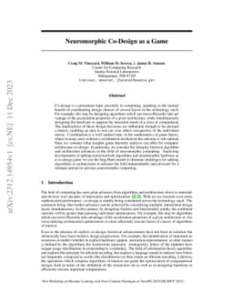 Neuromorphic Co-Design as a Game