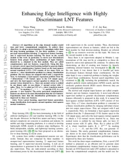 Enhancing Edge Intelligence with Highly Discriminant LNT Features