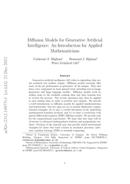 Diffusion Models for Generative Artificial Intelligence: An Introduction
  for Applied Mathematicians