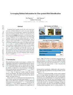 Leveraging Habitat Information for Fine-grained Bird Identification