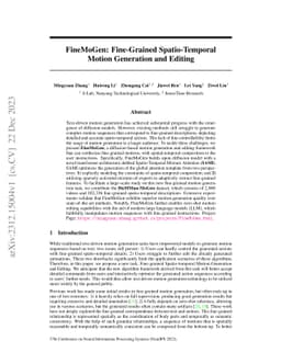FineMoGen: Fine-Grained Spatio-Temporal Motion Generation and Editing