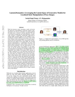 Latents2Semantics: Leveraging the Latent Space of Generative Models for
  Localized Style Manipulation of Face Images