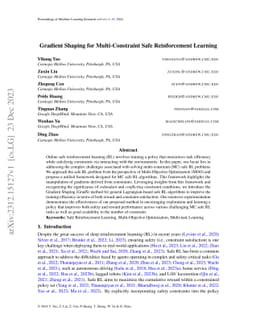 Gradient Shaping for Multi-Constraint Safe Reinforcement Learning
