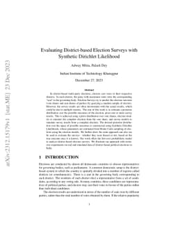Evaluating District-based Election Surveys with Synthetic Dirichlet
  Likelihood