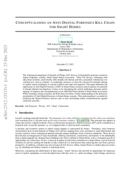 Conceptualising an Anti-Digital Forensics Kill Chain for Smart Homes