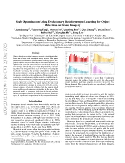 Scale Optimization Using Evolutionary Reinforcement Learning for Object
  Detection on Drone Imagery