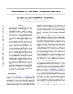 PERP: Rethinking the Prune-Retrain Paradigm in the Era of LLMs