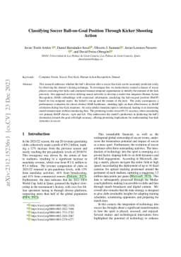 Classifying Soccer Ball-on-Goal Position Through Kicker Shooting Action