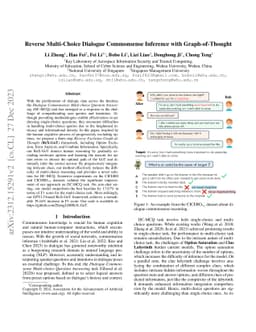Reverse Multi-Choice Dialogue Commonsense Inference with
  Graph-of-Thought
