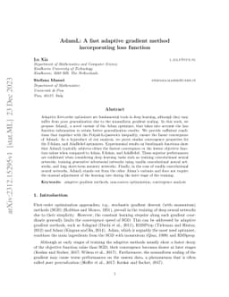 AdamL: A fast adaptive gradient method incorporating loss function