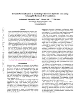 Towards Generalization in Subitizing with Neuro-Symbolic Loss using
  Holographic Reduced Representations