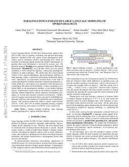 Paralinguistics-Enhanced Large Language Modeling of Spoken Dialogue