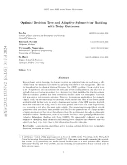 Optimal Decision Tree with Noisy Outcomes