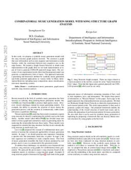 Combinatorial music generation model with song structure graph analysis