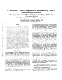A Comprehensive Analysis of the Effectiveness of Large Language Models
  as Automatic Dialogue Evaluators