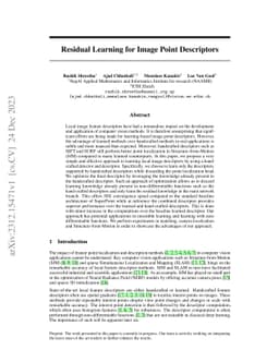 Residual Learning for Image Point Descriptors
