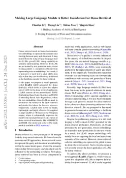Making Large Language Models A Better Foundation For Dense Retrieval
