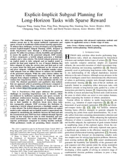 Explicit-Implicit Subgoal Planning for Long-Horizon Tasks with Sparse
  Reward
