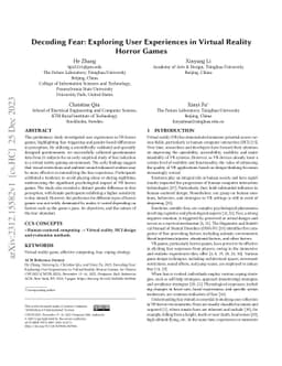 Decoding Fear: Exploring User Experiences in Virtual Reality Horror
  Games