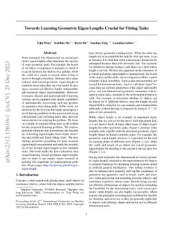 Towards Learning Geometric Eigen-Lengths Crucial for Fitting Tasks
