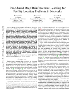 Swap-based Deep Reinforcement Learning for Facility Location Problems in
  Networks