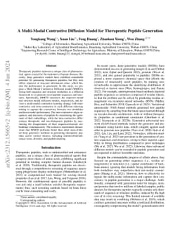 A Multi-Modal Contrastive Diffusion Model for Therapeutic Peptide
  Generation
