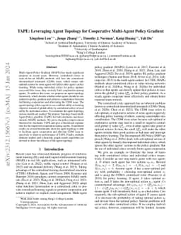 TAPE: Leveraging Agent Topology for Cooperative Multi-Agent Policy
  Gradient