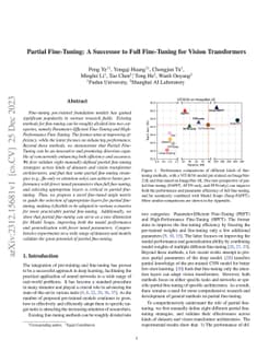 Partial Fine-Tuning: A Successor to Full Fine-Tuning for Vision
  Transformers