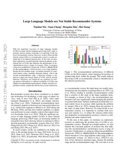 Large Language Models are Not Stable Recommender Systems