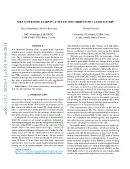 Self-Supervised Learning for Few-Shot Bird Sound Classification