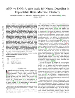 ANN vs SNN: A case study for Neural Decoding in Implantable
  Brain-Machine Interfaces