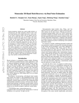 Monocular 3D Hand Mesh Recovery via Dual Noise Estimation