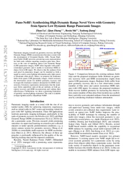 Pano-NeRF: Synthesizing High Dynamic Range Novel Views with Geometry
  from Sparse Low Dynamic Range Panoramic Images