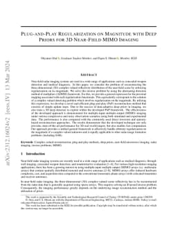 Plug-and-Play Regularization on Magnitude with Deep Priors for 3D
  Near-Field MIMO Imaging