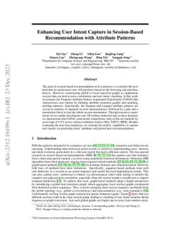 Enhancing User Intent Capture in Session-Based Recommendation with
  Attribute Patterns