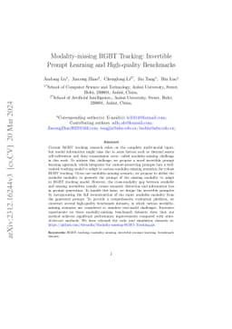 Modality-missing RGBT Tracking: Invertible Prompt Learning and High-quality Benchmarks