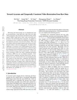 Toward Accurate and Temporally Consistent Video Restoration from Raw
  Data